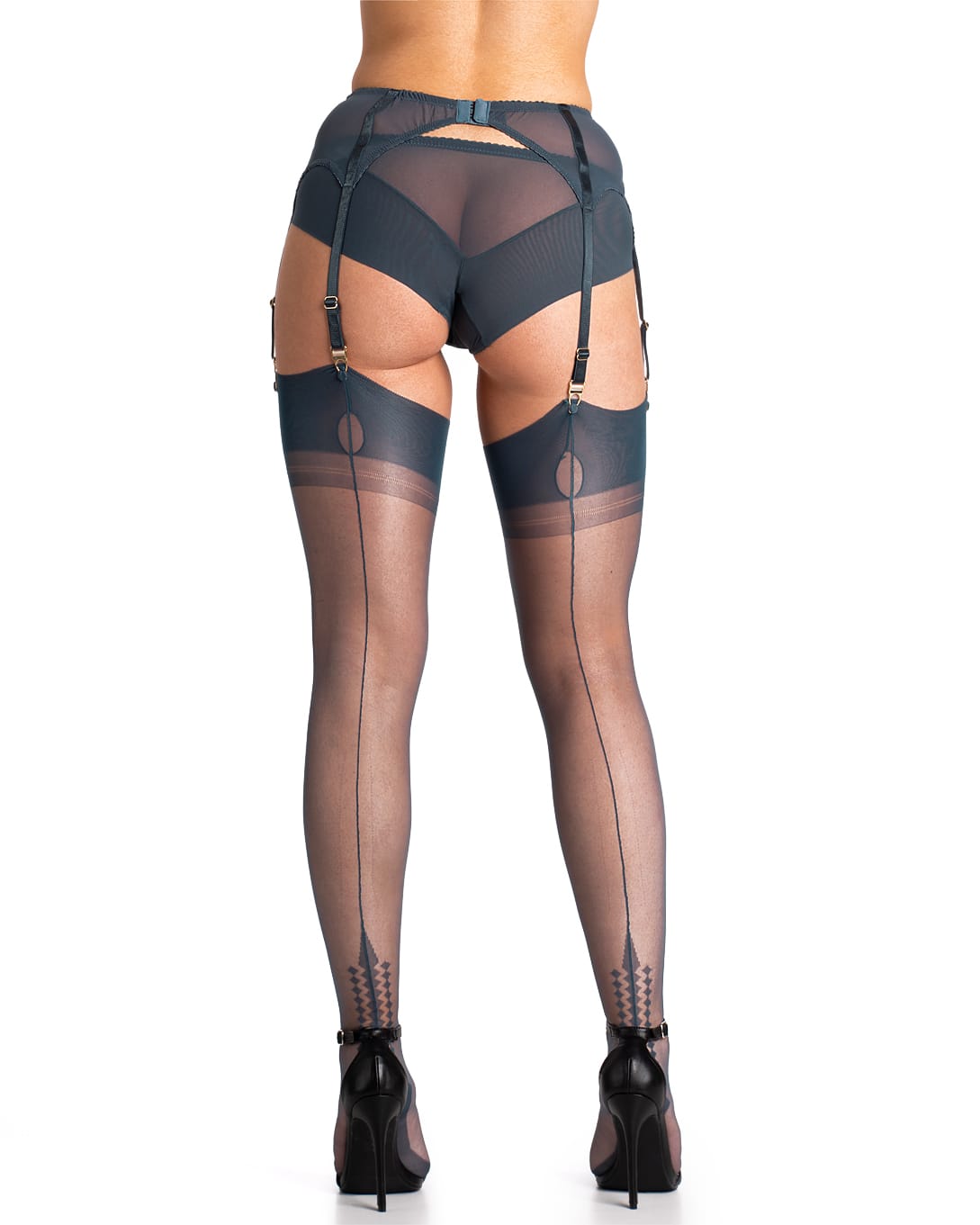 French Navy Lingerie and Memphis Heel Stockings