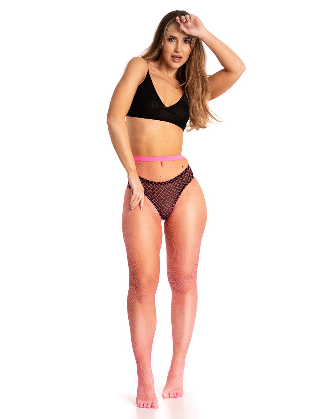 Marseille Fishnet Tights Neon Pink